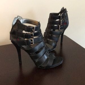Guess strappy black bootlet heels